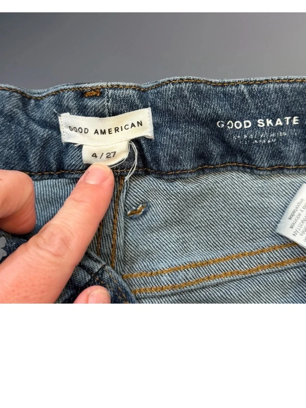 GOOD AMERICAN Womens Good Skate Jeans Size 4/27 High Waisted Blue 90s Fit